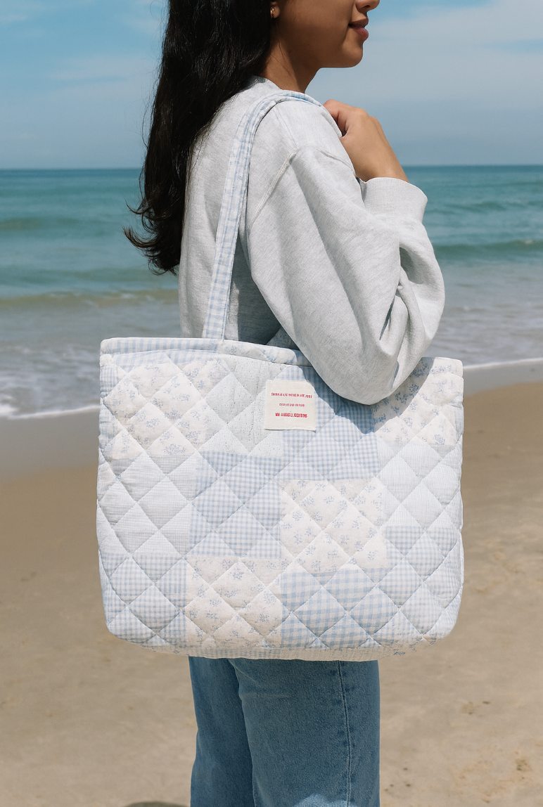 Vintage Inspired Floral Tote Bag
