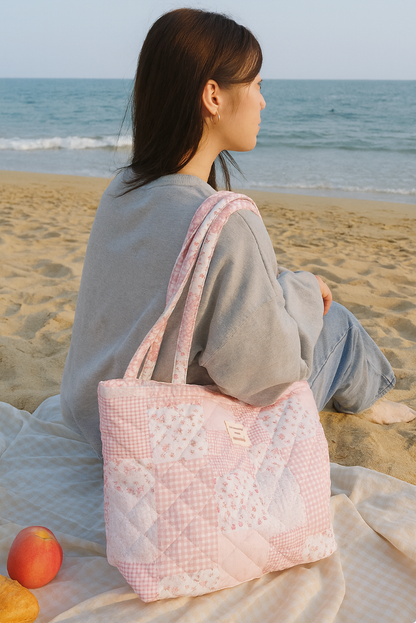 Vintage Inspired Floral Tote Bag